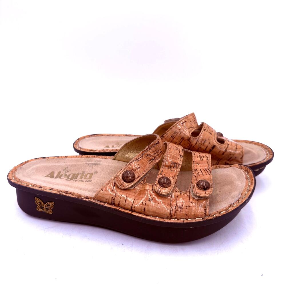 Algeria Women's Cork Fiona Slip On Sandals Shoes Size 37 / 7